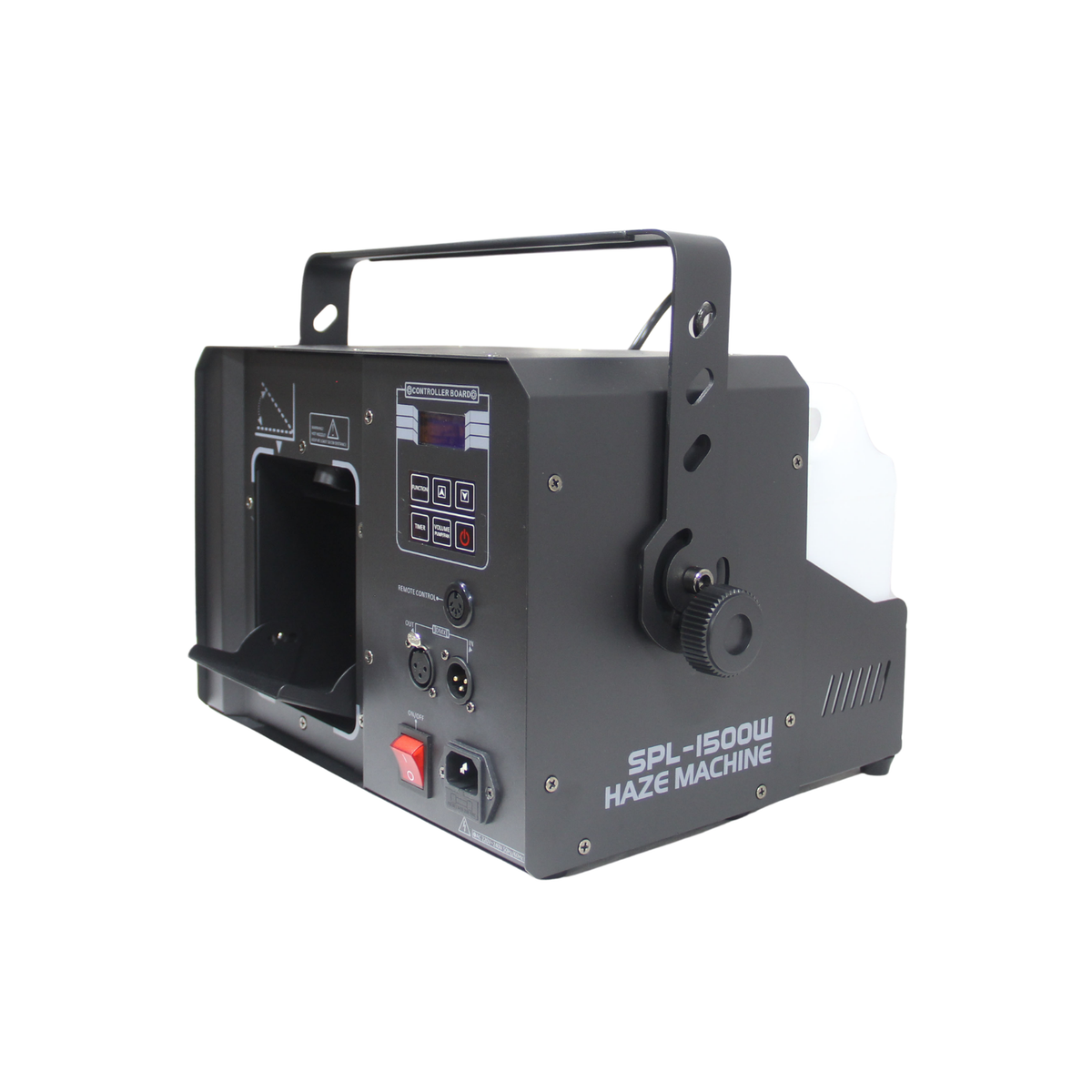 LUNAR HAZE 1500W – 1500W water-based haze machine, three-quarter view on white background