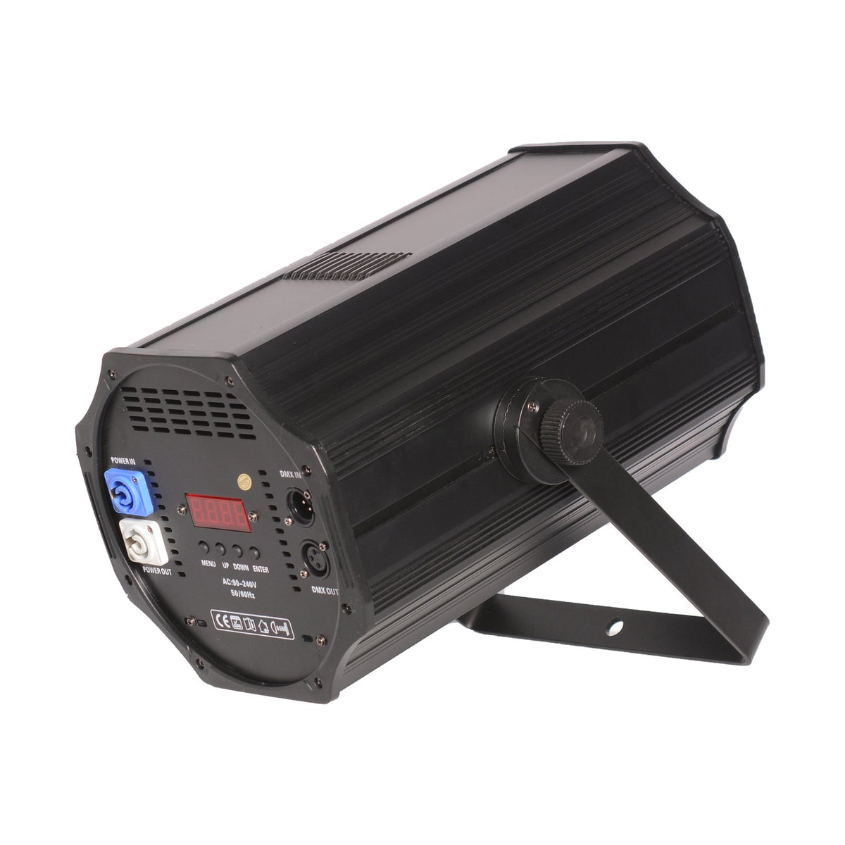 DUALTONE 200ZM – 200W dual-color LED par light, rear view with digital display and DMX/power ports