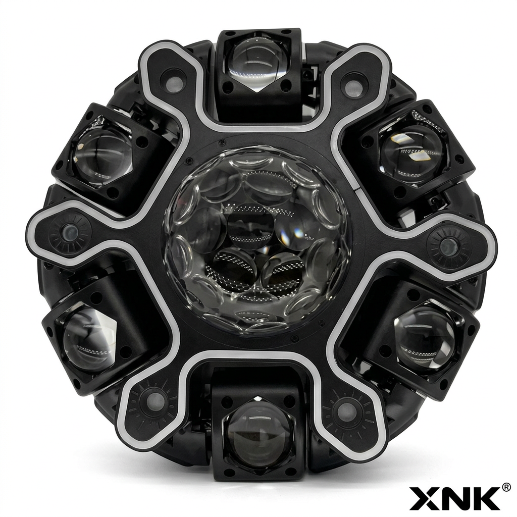 XNK-SPL-684 twelve-arm LED strip DJ light with multicolor lighting effect