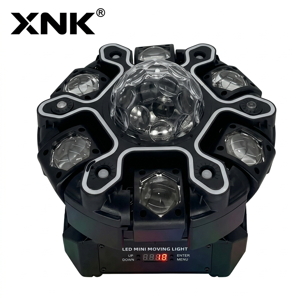 XNK-SPL-684 twelve-arm LED strip DJ light front view