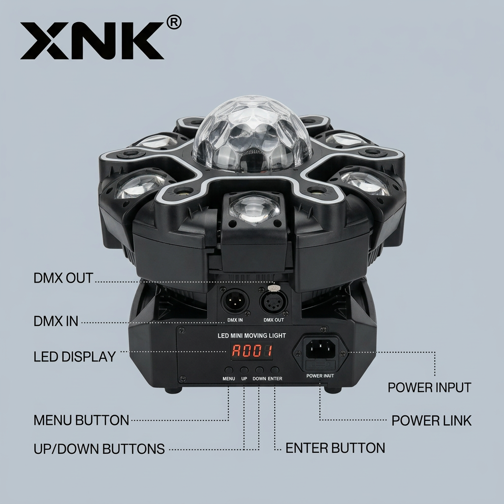 XNK-SPL-684 twelve-arm LED strip DJ light color effect
